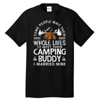 Cool Camping Buddies Gift Funny Husband & Wife Tall T-Shirt