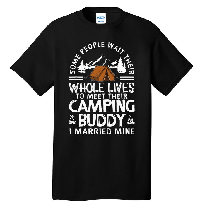 Cool Camping Buddies Gift Funny Husband & Wife Tall T-Shirt