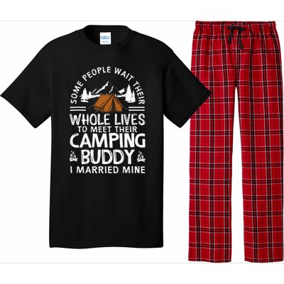 Cool Camping Buddies Gift Funny Husband & Wife Pajama Set