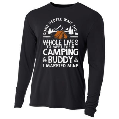 Cool Camping Buddies Gift Funny Husband & Wife Cooling Performance Long Sleeve Crew