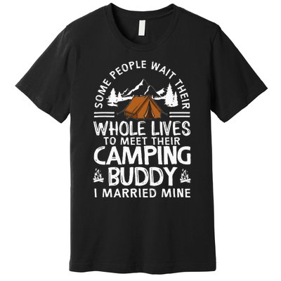 Cool Camping Buddies Gift Funny Husband & Wife Premium T-Shirt