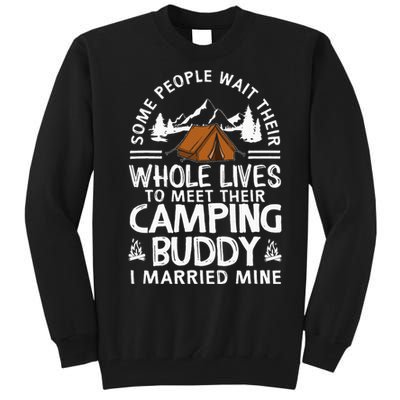 Cool Camping Buddies Gift Funny Husband & Wife Tall Sweatshirt