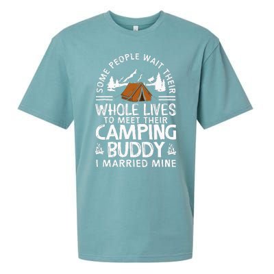 Cool Camping Buddies Gift Funny Husband & Wife Sueded Cloud Jersey T-Shirt