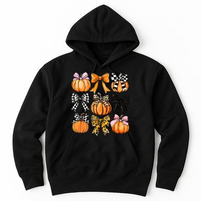 Cute Coquette Bows Pumpkin Season Halloween Autumn Fall Hoodie