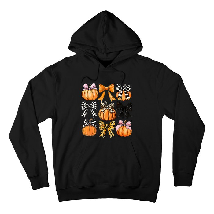 Cute Coquette Bows Pumpkin Season Halloween Autumn Fall Hoodie