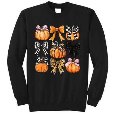 Cute Coquette Bows Pumpkin Season Halloween Autumn Fall Sweatshirt