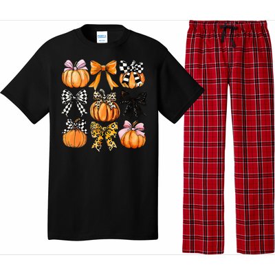 Cute Coquette Bows Pumpkin Season Halloween Autumn Fall Pajama Set