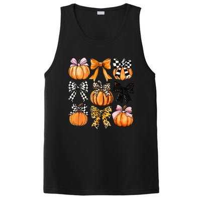 Cute Coquette Bows Pumpkin Season Halloween Autumn Fall PosiCharge Competitor Tank