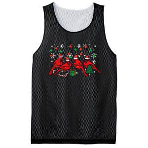 Christmas Cardinal Birds Santa Cute Xmas Mesh Reversible Basketball Jersey Tank