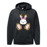 Cute Cheetah Bunny Adorable Easter Performance Fleece Hoodie