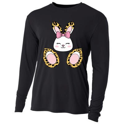 Cute Cheetah Bunny Adorable Easter Cooling Performance Long Sleeve Crew