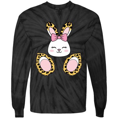 Cute Cheetah Bunny Adorable Easter Tie-Dye Long Sleeve Shirt