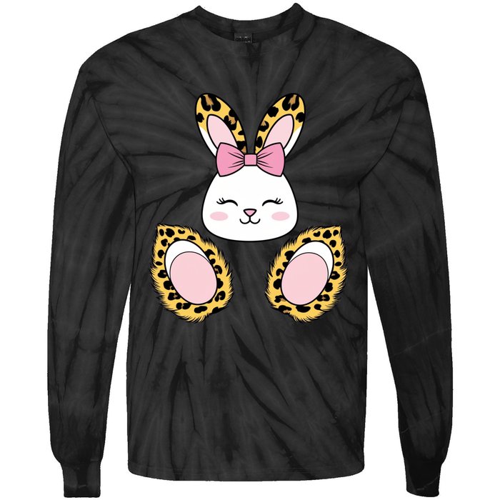 Cute Cheetah Bunny Adorable Easter Tie-Dye Long Sleeve Shirt