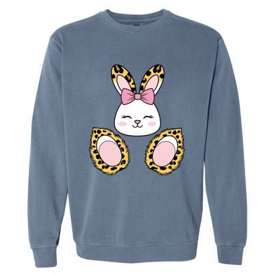 Cute Cheetah Bunny Adorable Easter Garment-Dyed Sweatshirt