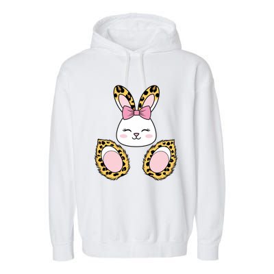 Cute Cheetah Bunny Adorable Easter Garment-Dyed Fleece Hoodie