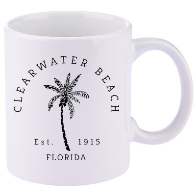 Cool Clearwater Beach Original Florida Beaches 11oz C Handle Ceramic Mug
