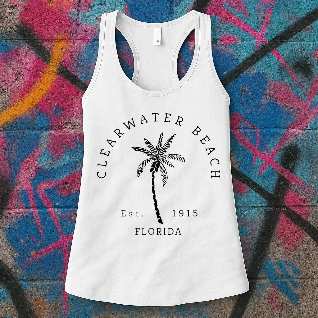 Cool Clearwater Beach Original Florida Beaches Womens Tank Top