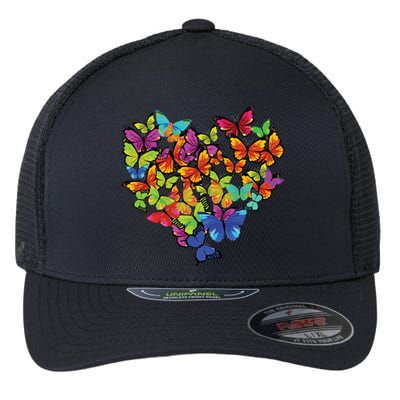 Colorful Cute Butterfly Heart Butterflies Flexfit Unipanel Trucker Cap