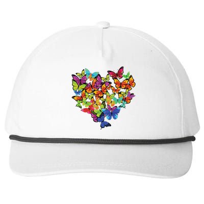 Colorful Cute Butterfly Heart Butterflies Snapback Five-Panel Rope Hat