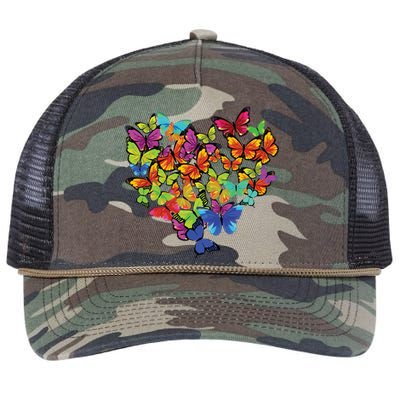 Colorful Cute Butterfly Heart Butterflies Retro Rope Trucker Hat Cap