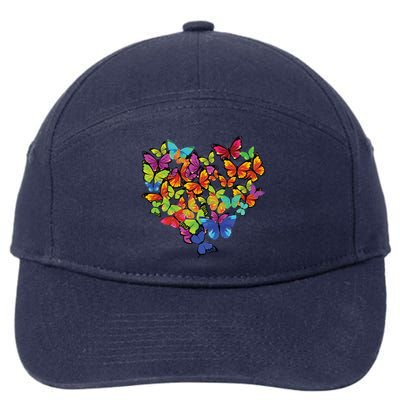 Colorful Cute Butterfly Heart Butterflies 7-Panel Snapback Hat