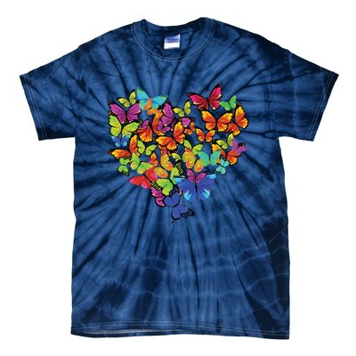 Colorful Cute Butterfly Heart Butterflies Tie-Dye T-Shirt