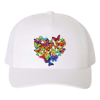 Colorful Cute Butterfly Heart Butterflies Yupoong Adult 5-Panel Trucker Hat