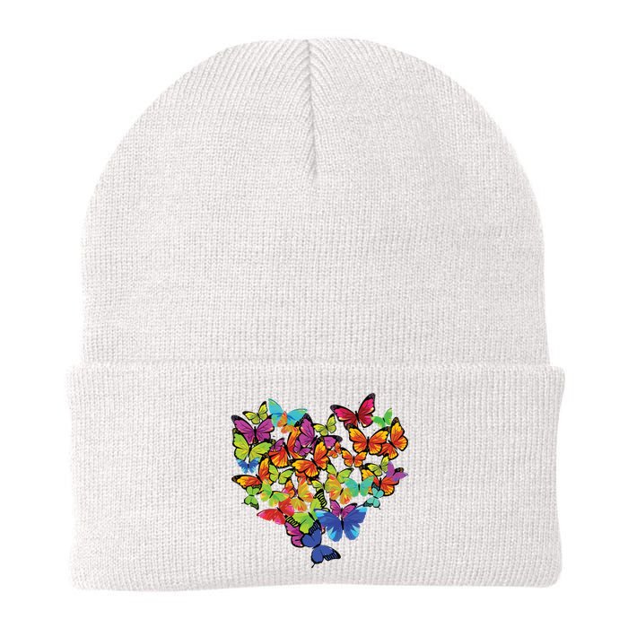 Colorful Cute Butterfly Heart Butterflies Knit Cap Winter Beanie