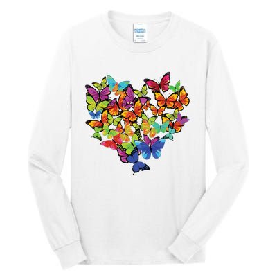 Colorful Cute Butterfly Heart Butterflies Tall Long Sleeve T-Shirt