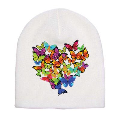 Colorful Cute Butterfly Heart Butterflies Short Acrylic Beanie