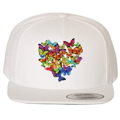 Colorful Cute Butterfly Heart Butterflies Wool Snapback Cap