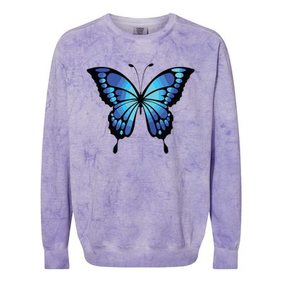 Cute Colorful Blue Butterfly Colorblast Crewneck Sweatshirt