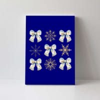 Christmas Coquette Bows With Snow Flake Cute Blue Bows Cool Gift Canvas