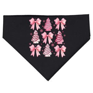 Cute Coquette Bow Christmas Tree Cake Funny Xmas USA-Made Doggie Bandana