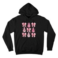 Cute Coquette Bow Christmas Tree Cake Funny Xmas Hoodie