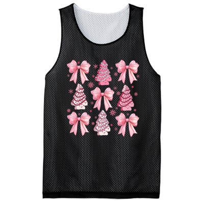 Cute Coquette Bow Christmas Tree Cake Funny Xmas Mesh Reversible Basketball Jersey Tank