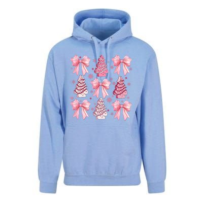 Cute Coquette Bow Christmas Tree Cake Funny Xmas Unisex Surf Hoodie