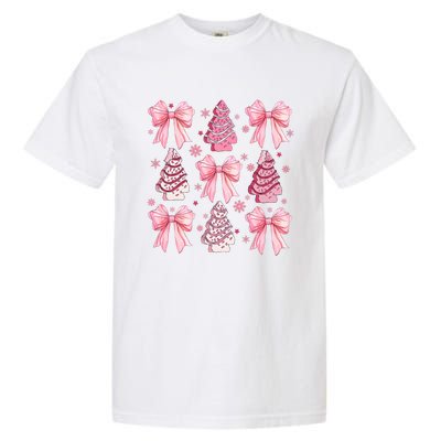 Cute Coquette Bow Christmas Tree Cake Funny Xmas Garment-Dyed Heavyweight T-Shirt