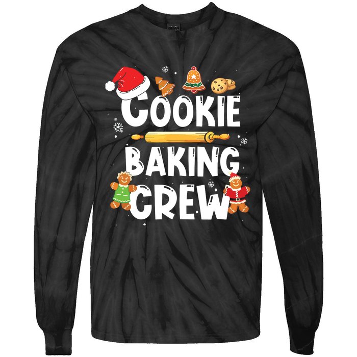 Christmas Cookie Baking Crew Pajama Gingerbread Christmas Santa Hat Xmas Tie-Dye Long Sleeve Shirt