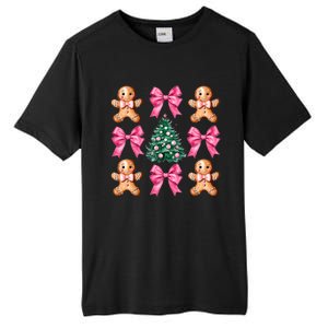 Cute Coquette Bow Xmas Gingerbread Man Christmas Tree Tall Fusion ChromaSoft Performance T-Shirt