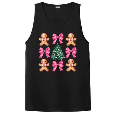 Cute Coquette Bow Xmas Gingerbread Man Christmas Tree PosiCharge Competitor Tank