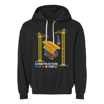 Construction Crew Building Blocks Master Builder Garment-Dyed Fleece Hoodie
