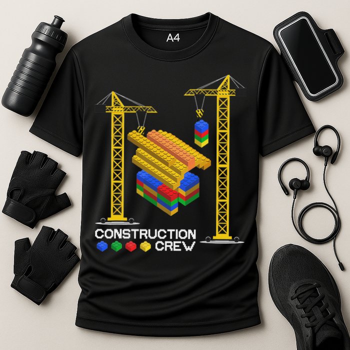 Construction Crew Building Blocks Master Builder Performance Shirt