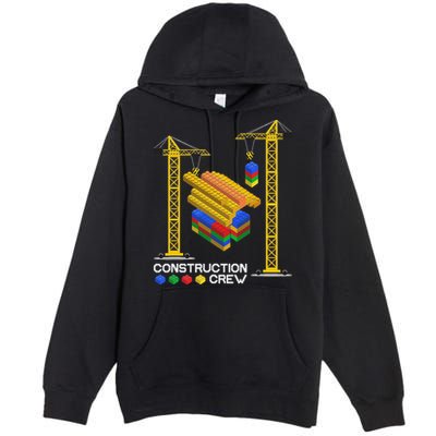 Construction Crew Building Blocks Master Builder Premium Pullover Hoodie