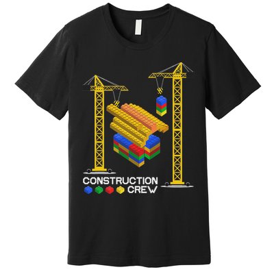 Construction Crew Building Blocks Master Builder Premium T-Shirt