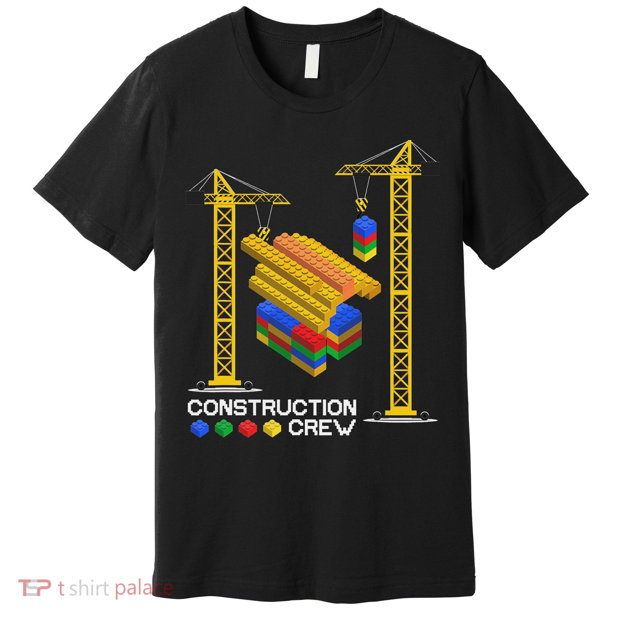 Construction Crew Building Blocks Master Builder Premium T-Shirt