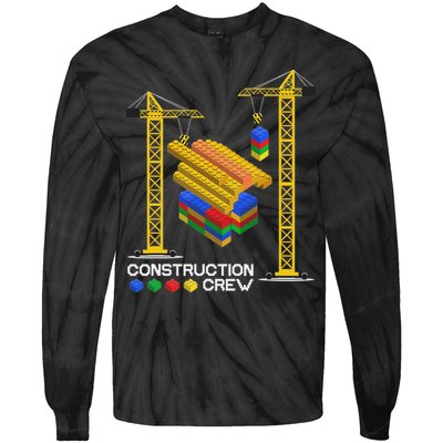 Construction Crew Building Blocks Master Builder Tie-Dye Long Sleeve Shirt