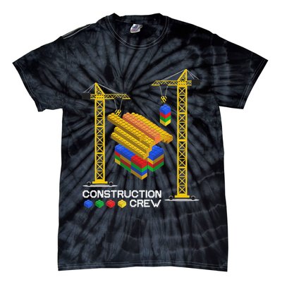 Construction Crew Building Blocks Master Builder Tie-Dye T-Shirt