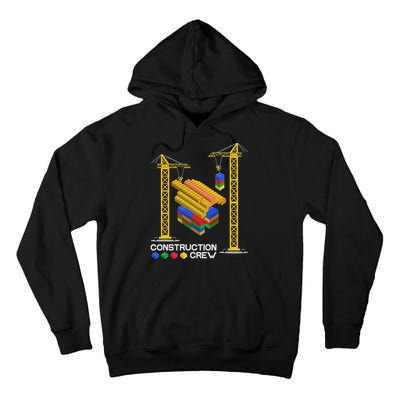 Construction Crew Building Blocks Master Builder Tall Hoodie