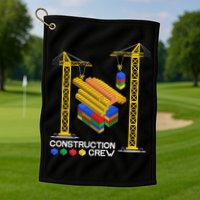 Construction Crew Building Blocks Master Builder Golf Towel